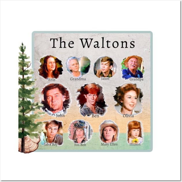 The Walton Family Cast Member collage Wall Art by Neicey